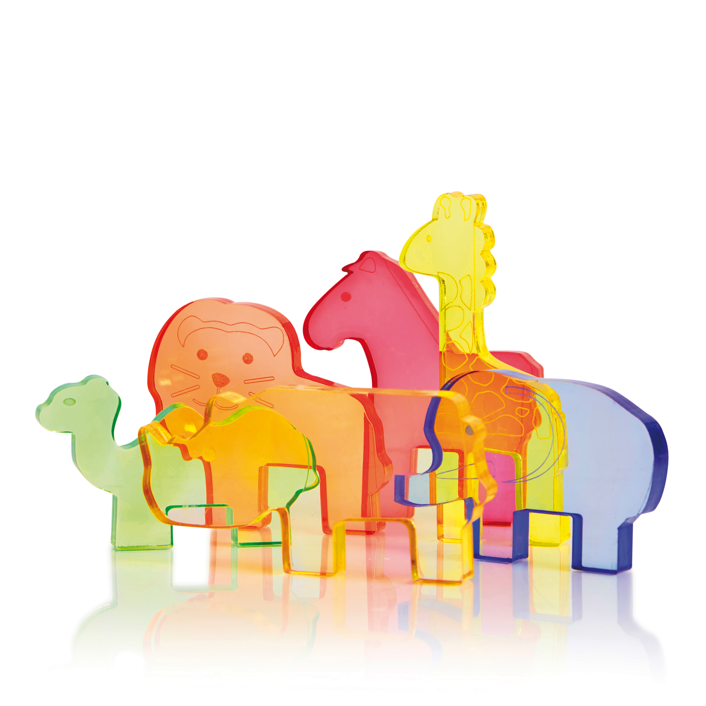 Átlátszó vadállatok készlete 6 darabos